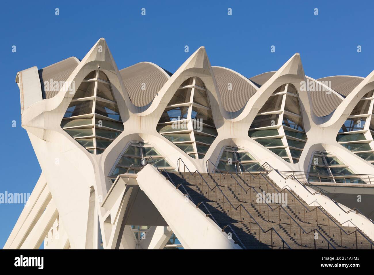 Museo de las Ciencias Príncipe Felipe o Principe Filippo Scienza Museo della Città delle Arti e delle Scienze o Ciudad De las Artes y las Ciencias progettato Foto Stock