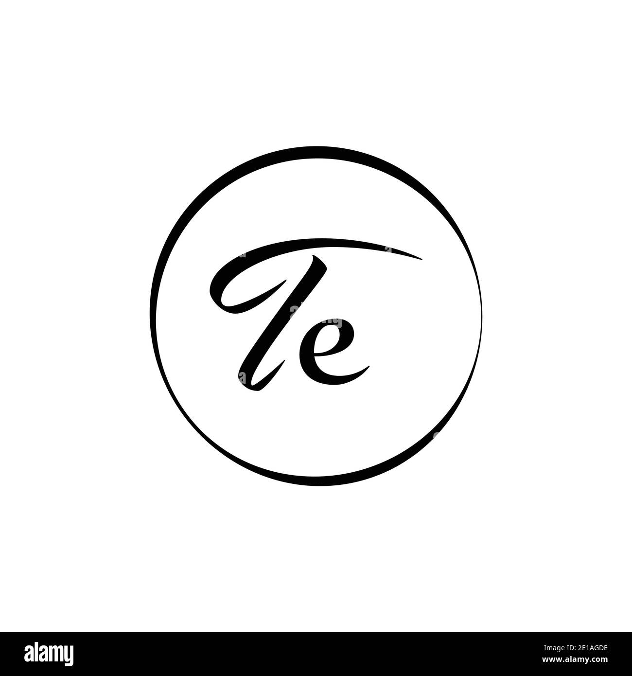Modello vettoriale di progettazione del logo della lettera TE iniziale. Testo astratto lettera TE logo Design Illustrazione Vettoriale
