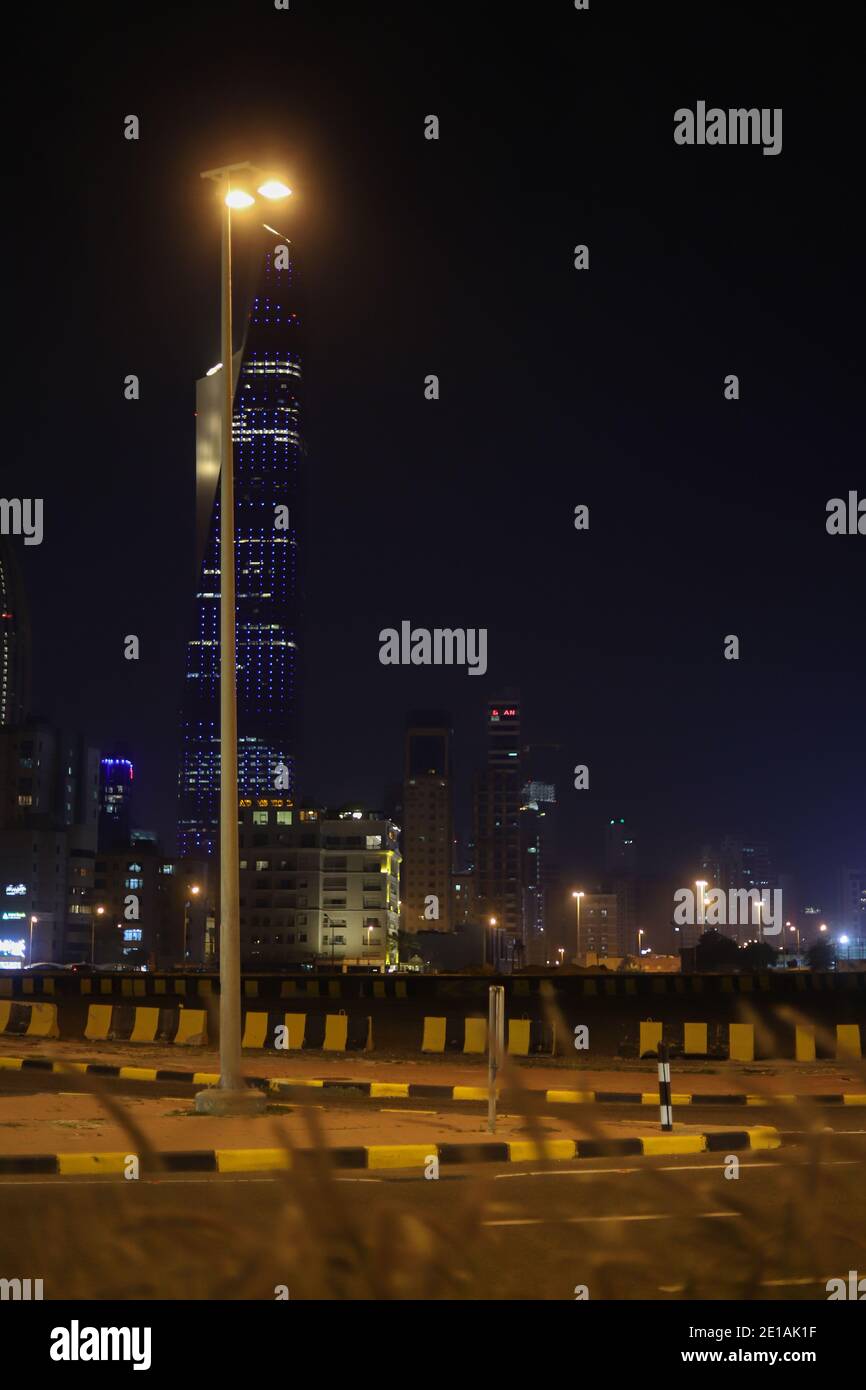 Kuwait City di notte Foto Stock
