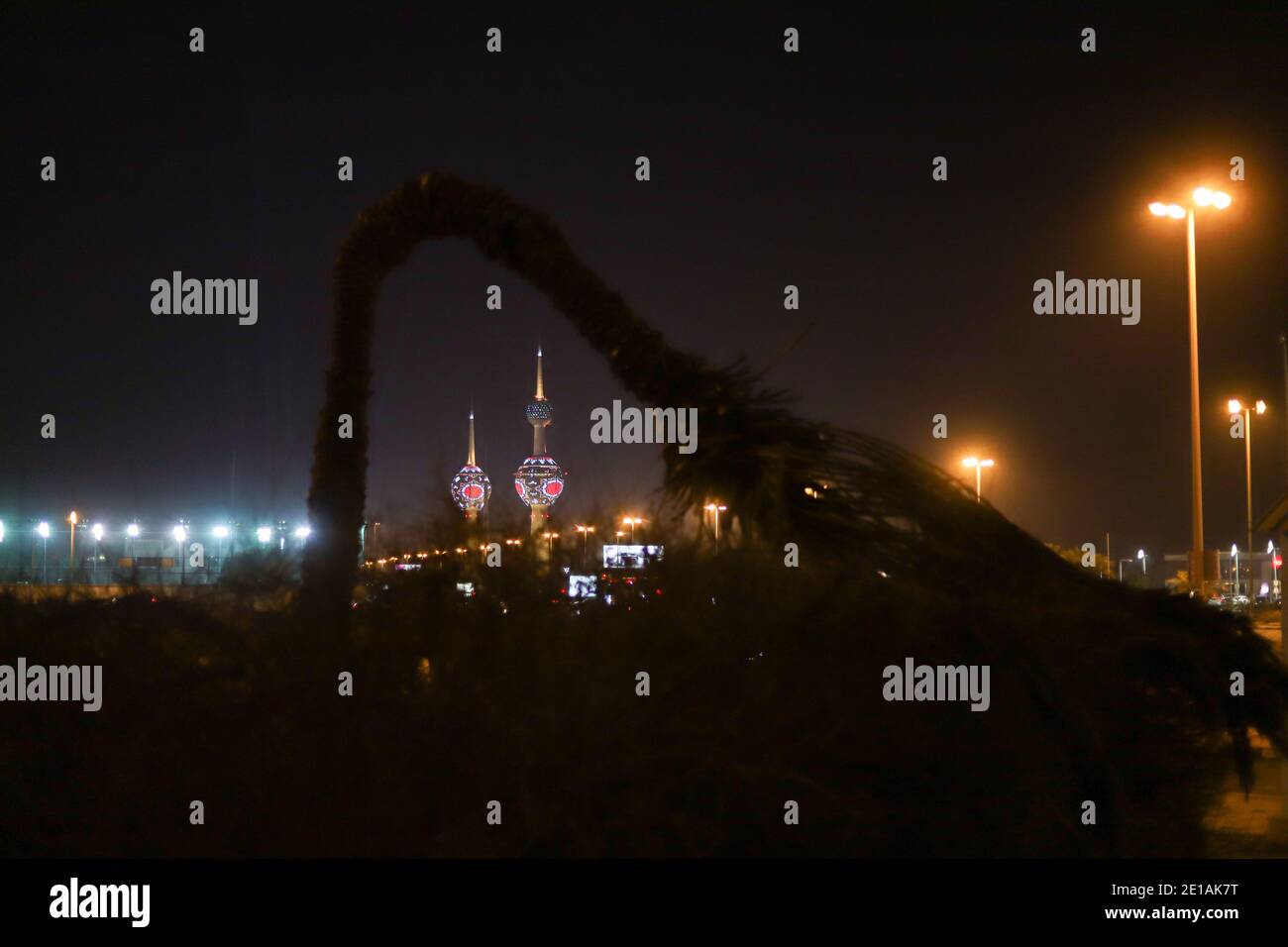 Kuwait City di notte Foto Stock