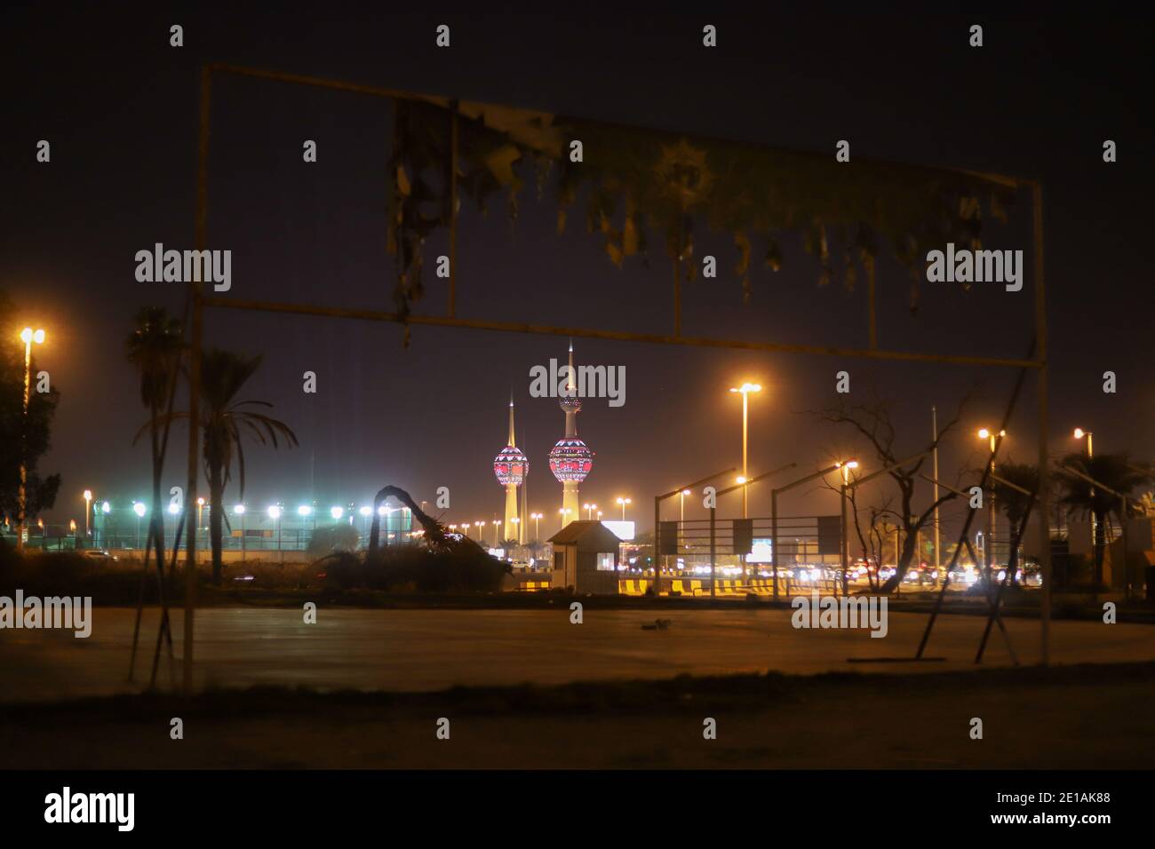 Kuwait City di notte Foto Stock