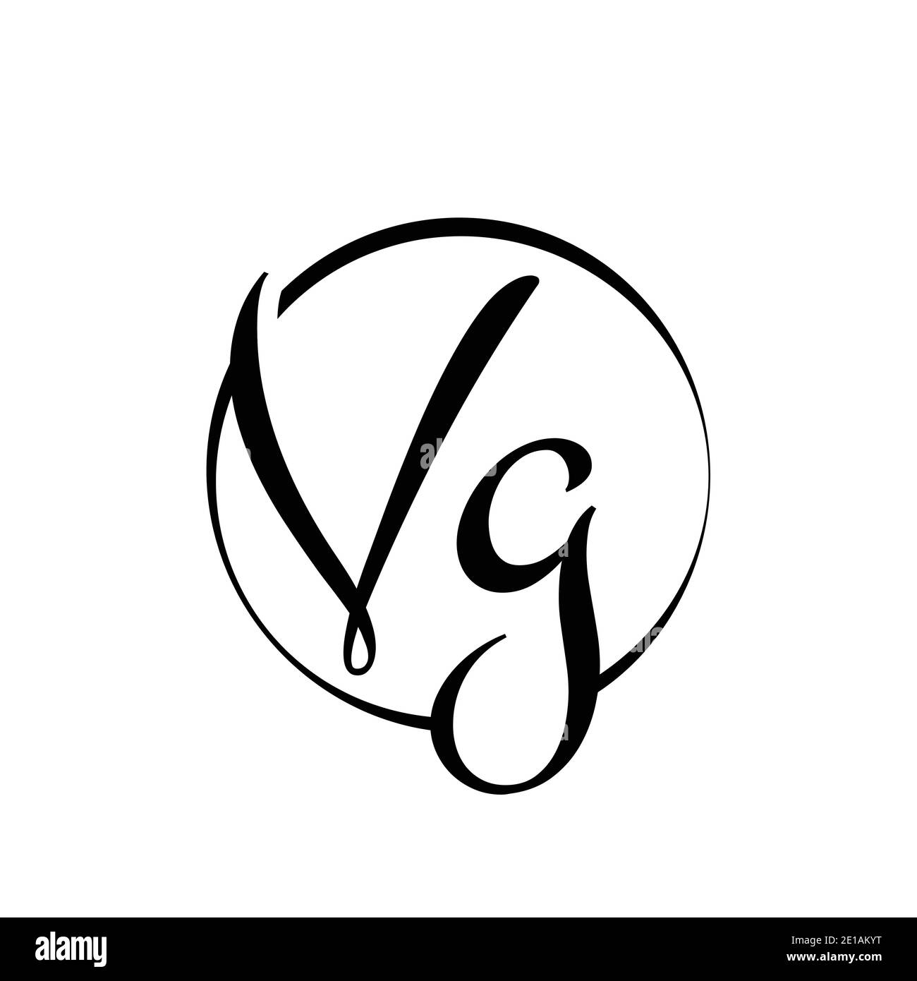 Modello vettoriale iniziale di progettazione del logo della lettera VG. Testo astratto lettera VG Logo Vector. Illustrazione Vettoriale
