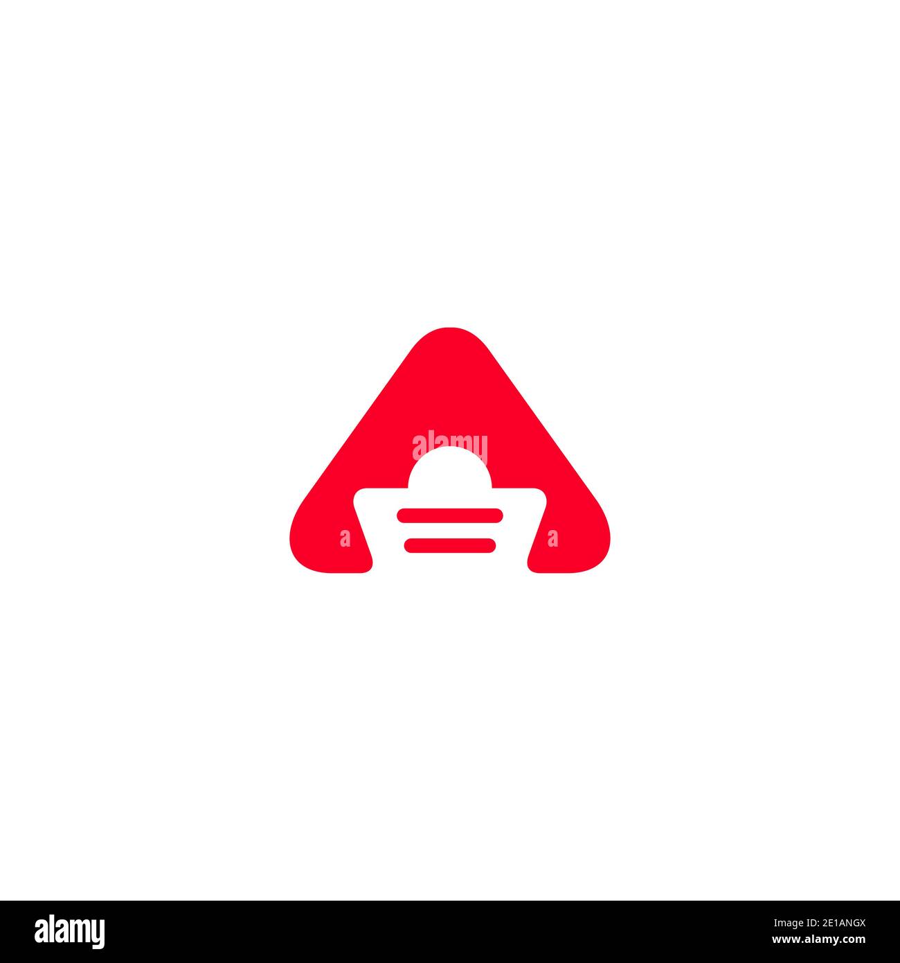 Initial A Letter and Basket Inside of Triangle logo design Concept, adatto per Supermarket o Società di Shopping Illustrazione Vettoriale