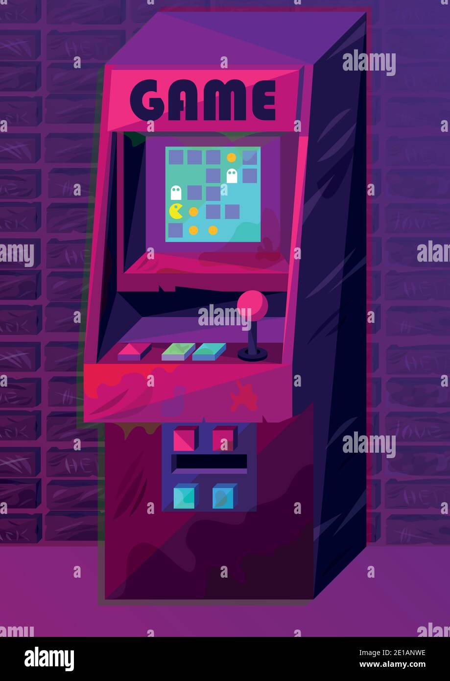 Macchina arcade vettoriale in stile gradiente Illustrazione Vettoriale