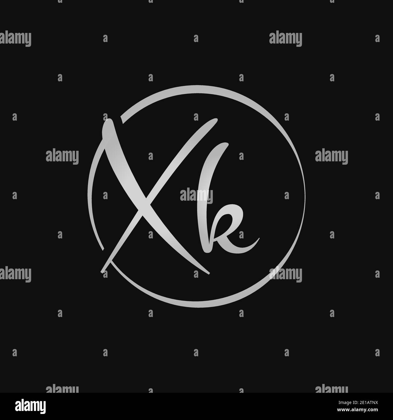 Modello vettoriale di progettazione del logo Creative XK Letter. Testo iniziale lettera XK Logo Design Illustrazione Vettoriale