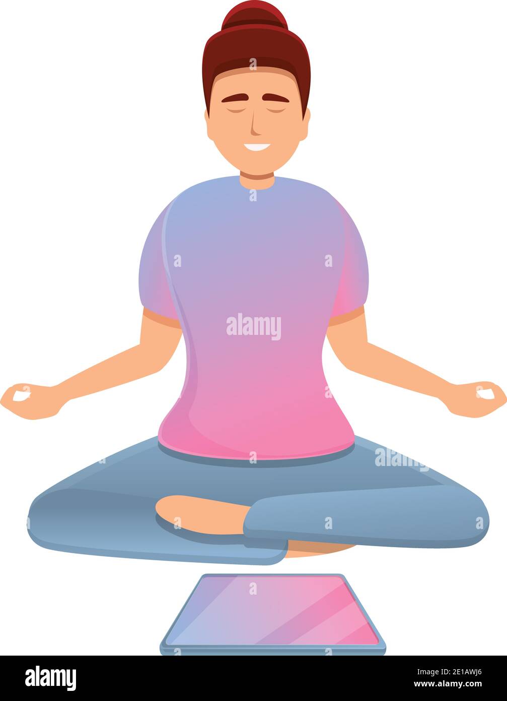 Icona di meditazione disintossicante digitale. Cartoon di Digital detossing meditazione vettore icona per web design isolato su sfondo bianco Illustrazione Vettoriale