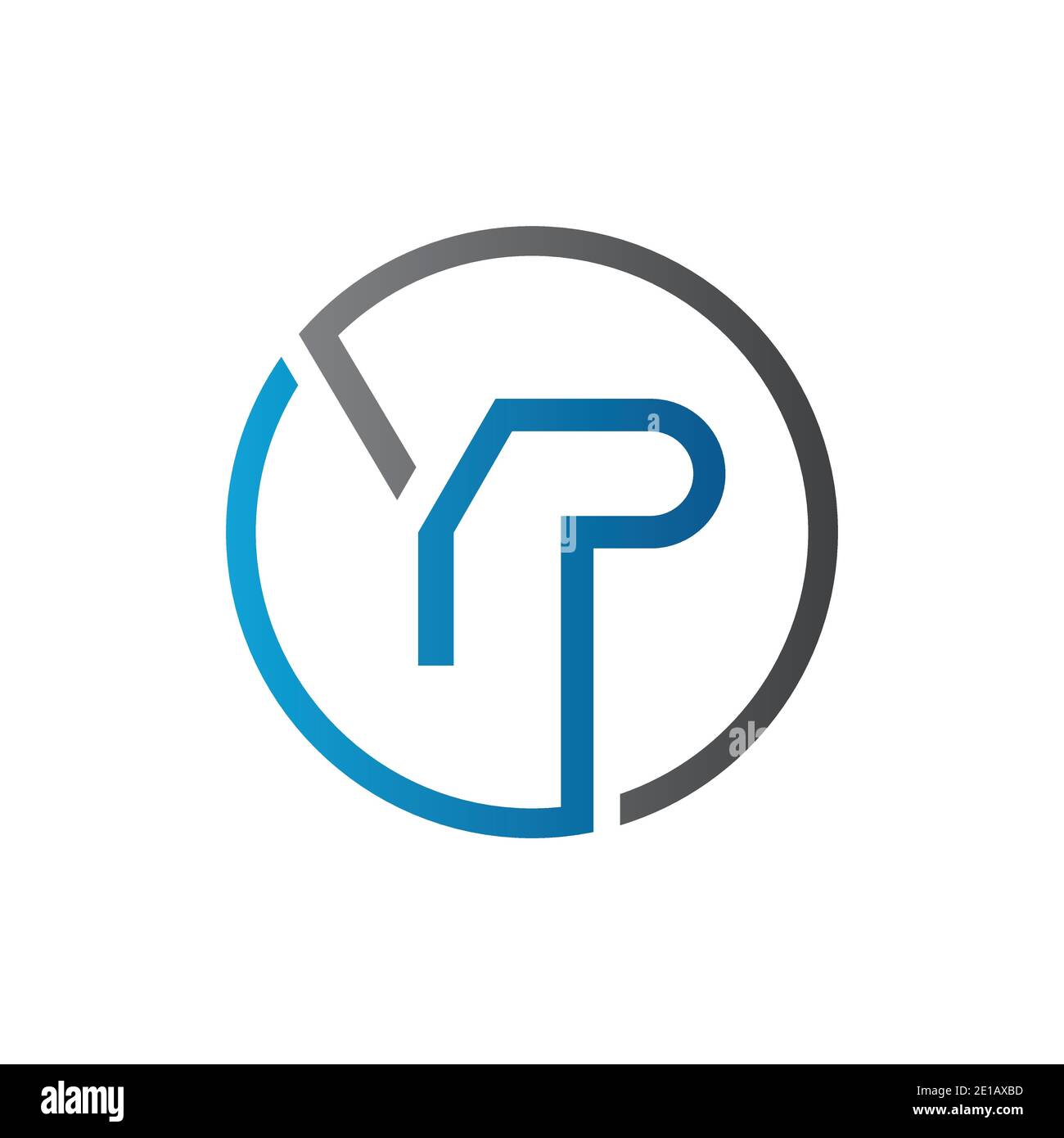 Modello vettoriale di progettazione logo YP. Illustrazione vettoriale YP della lettera circolare iniziale Illustrazione Vettoriale