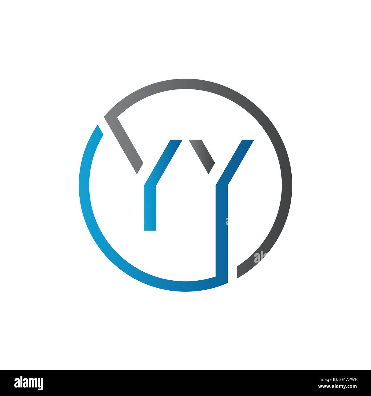 Modello vettoriale di progettazione logo YY. Illustrazione vettoriale YY della lettera circolare iniziale Illustrazione Vettoriale