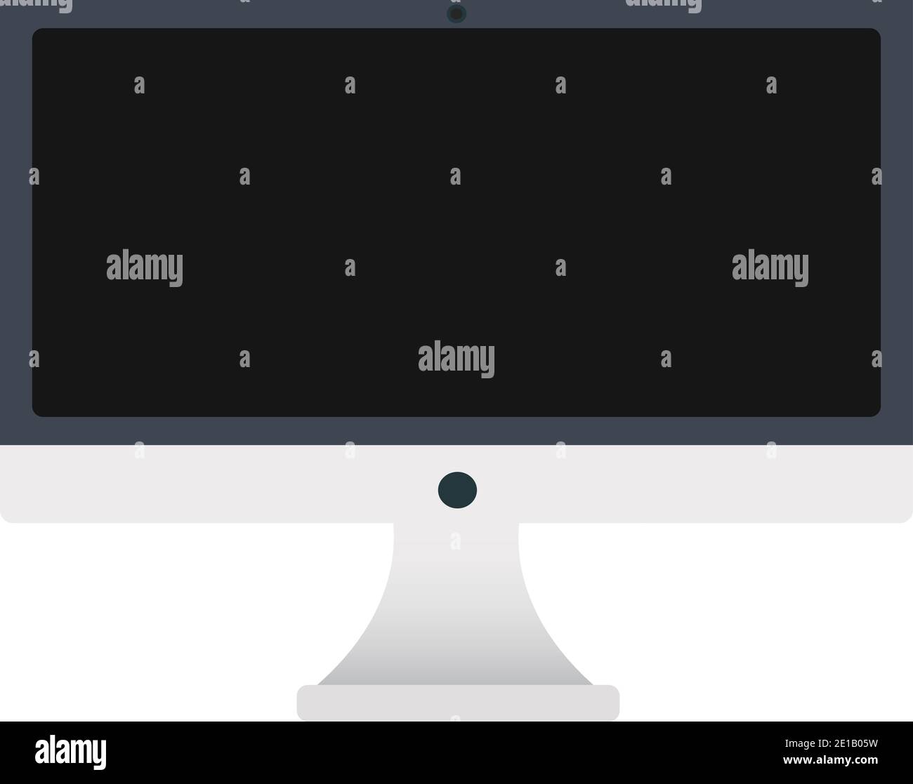 Schermo del computer isolato su sfondo bianco. Design piatto. Illustrazione Vettoriale