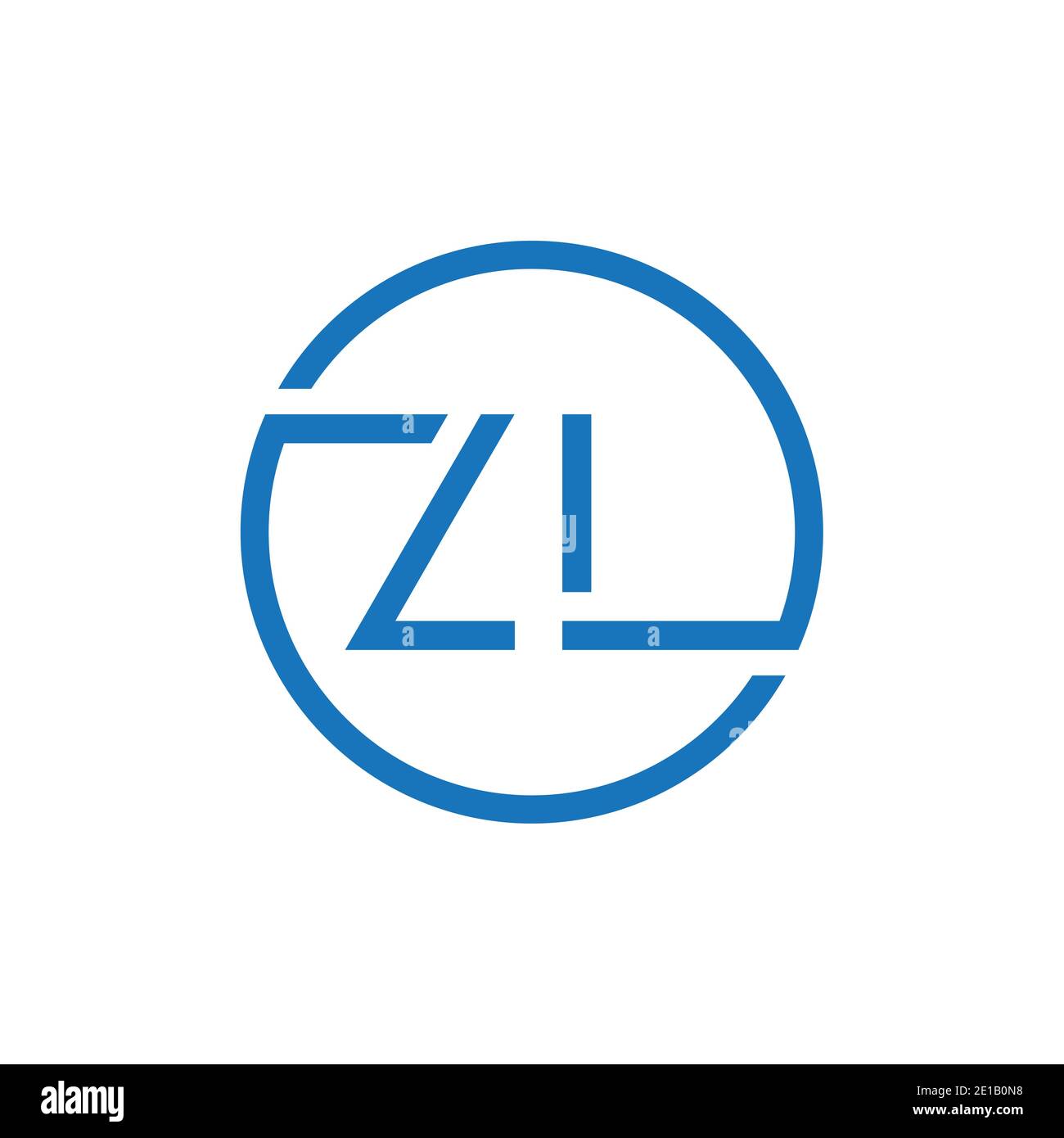 Modello vettoriale per la progettazione del logo ZL. Illustrazione vettoriale ZL della lettera circolare iniziale Illustrazione Vettoriale