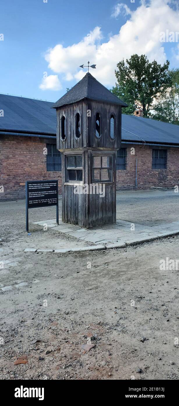 Appellplatz (area per chiamate a appello nominale) ad Auschwitz-Birkenau Foto Stock