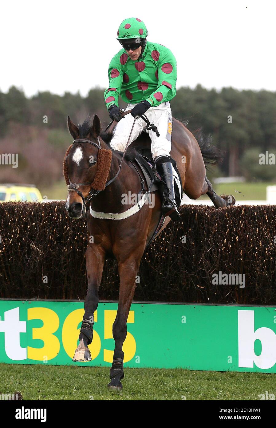 James Davies guida Gustav nel West Lindsey District Council Chase del Presidente di handicap al Market Rasen Racecourse. Foto Stock