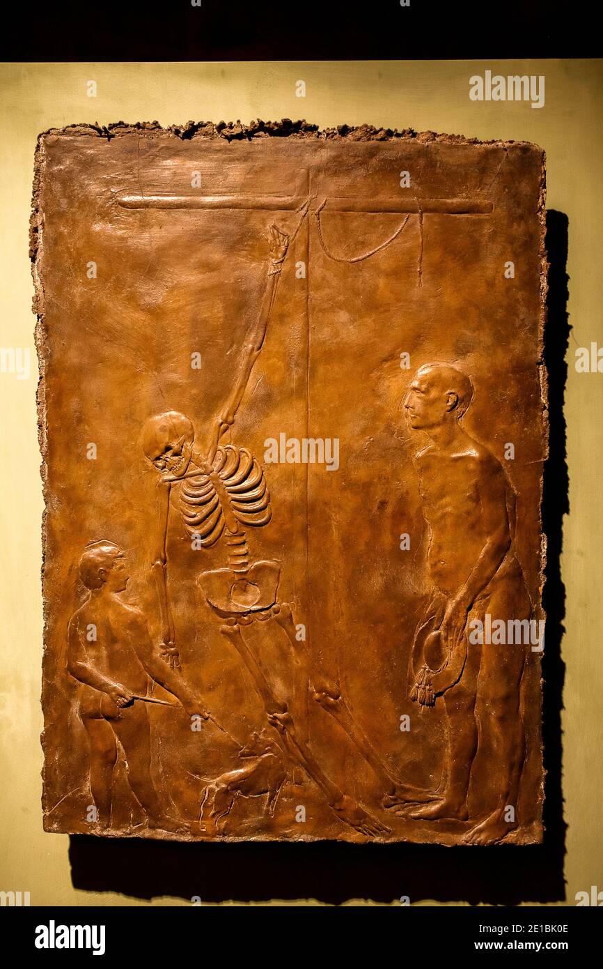 Italia Emilia Romagna Bertinoro: Museo interreligioso ( Museo interreligioso ) - lo scheletro crocifisso di Giacomo Manzù 1966 Foto Stock