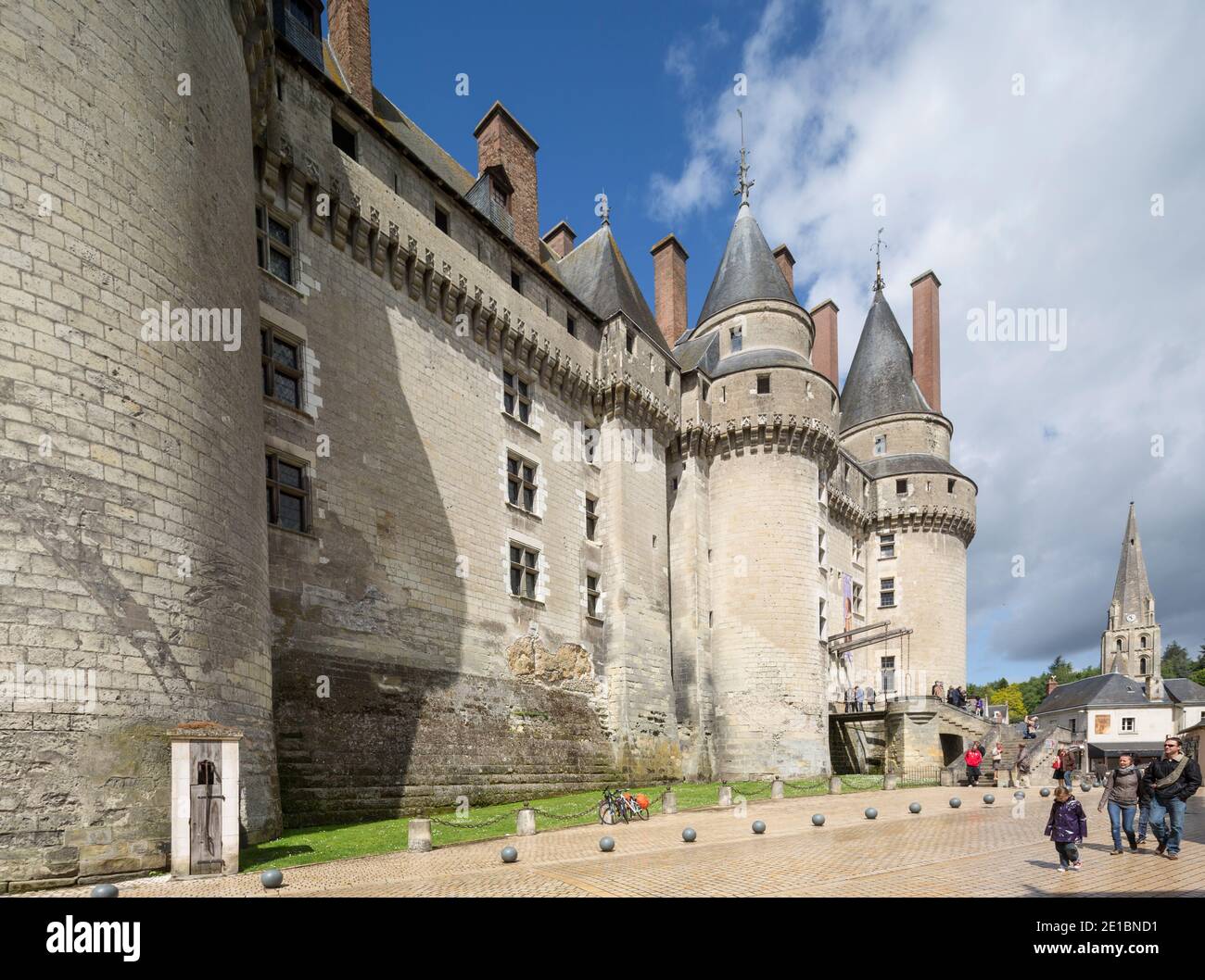 Langeais Francia 11 maggio 2013 : Chateau de Langeais vista frontale Foto Stock