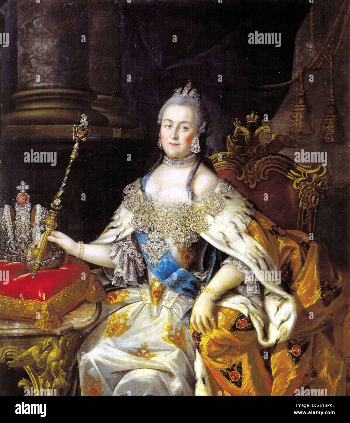 CATERINA LA GRANDE (1729-1796) imperatrice di tutta la Russia di Alexey Antropov circa 1780 Foto Stock