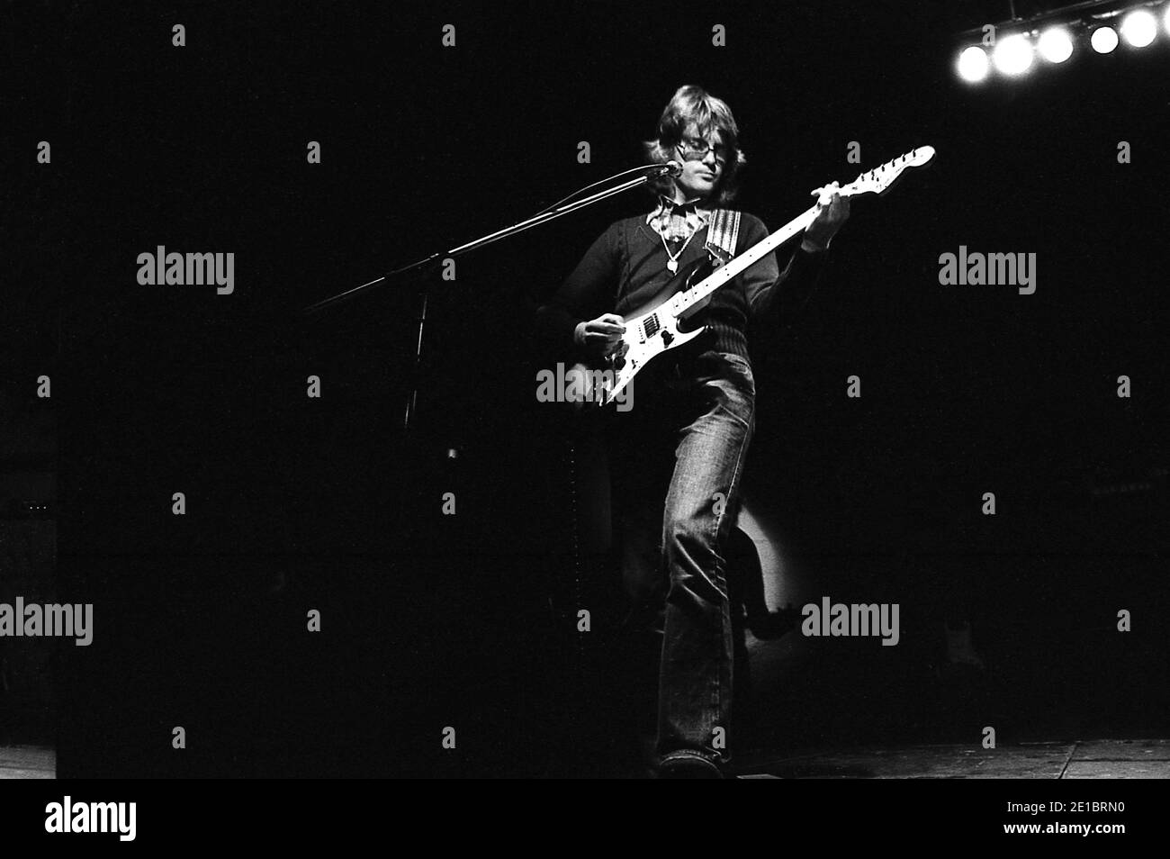 John Lees chitarrista con la Progressive Rock Band Barclay James Harvest nel 1976 Foto Stock