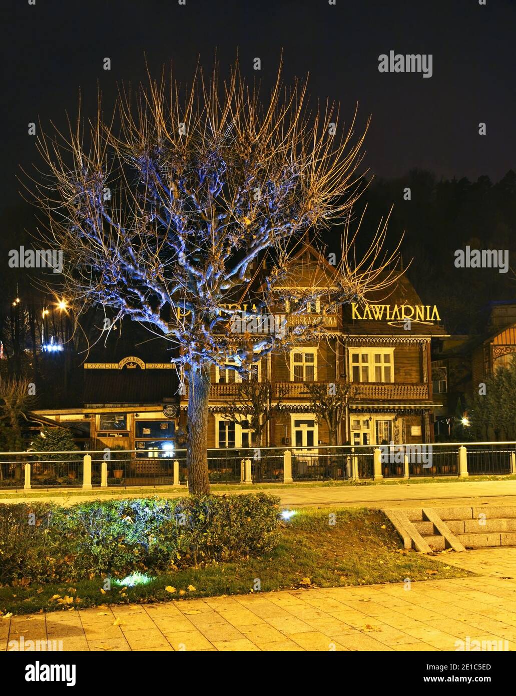 Boulevard di Jozef Dietl in Krynica-Zdroj. La Piccola Polonia voivodato. Polonia Foto Stock