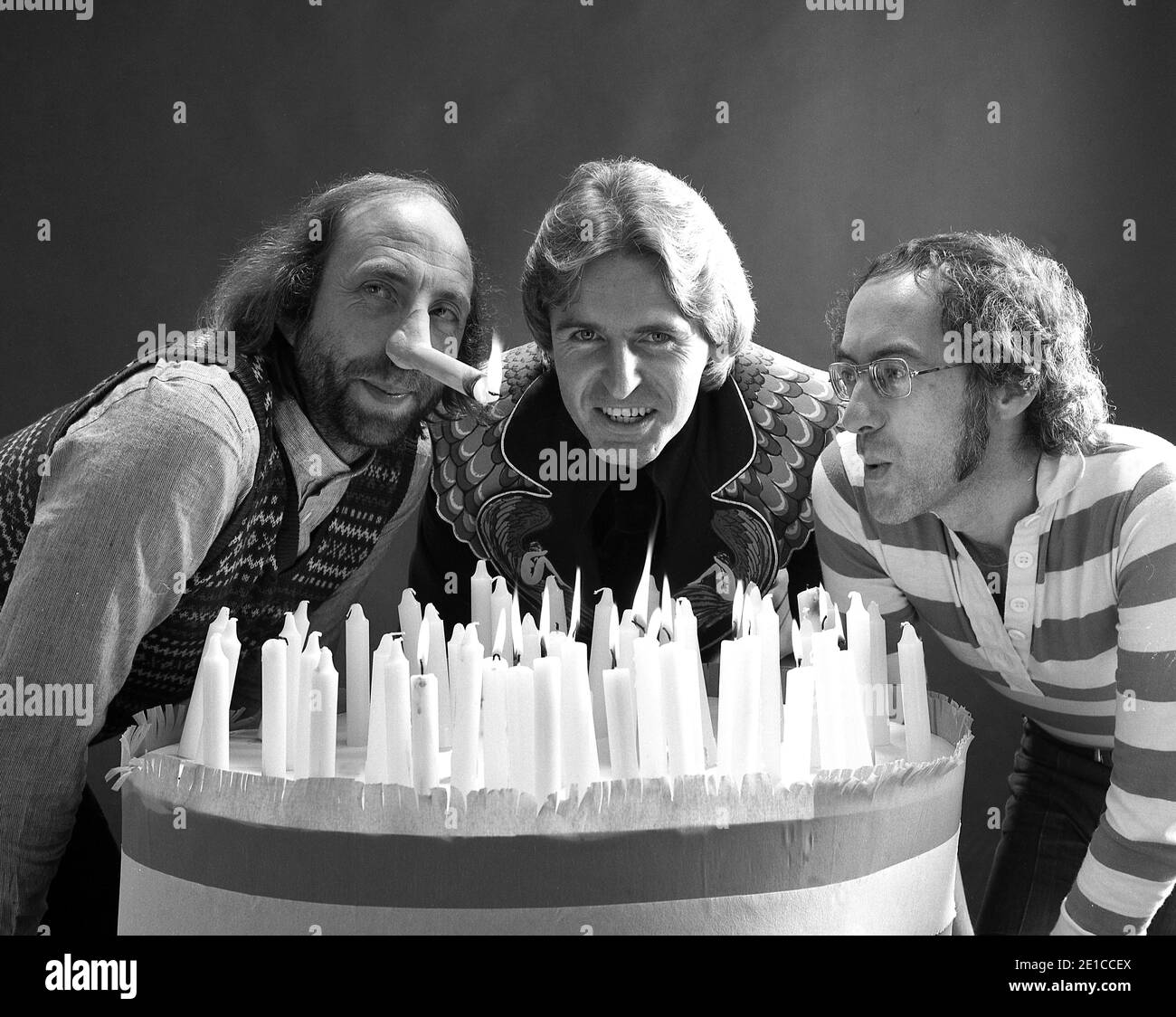 Impalcatura. Musica britannica atto. Roger McGough, John Gorman e Mike McGear (fratello di Paul McCartney. 1976 Foto Stock