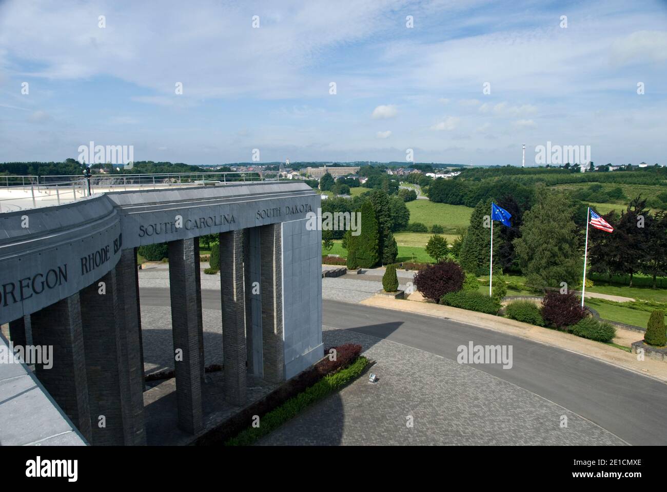 Il Memoriale di Mardasson onora i soldati americani della Battaglia dei Bulge della seconda Guerra Mondiale, vicino a Bastogne, Belgio. Foto Stock