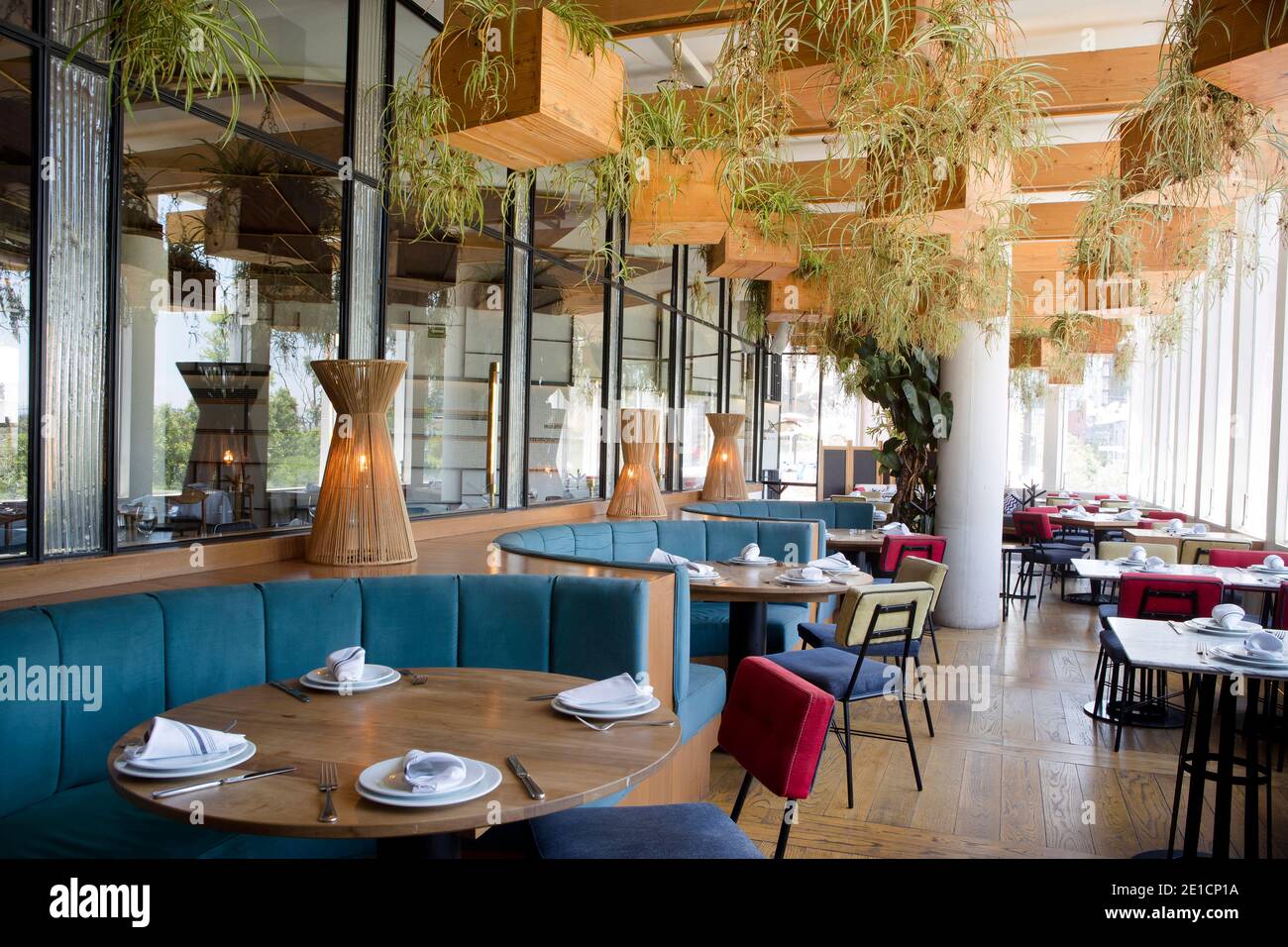 Vista generale del premiato ristorante Puntarena a Città del Messico Foto Stock