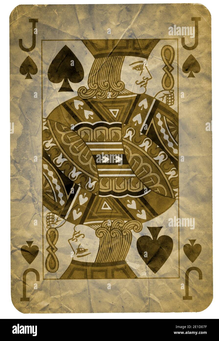 Vintage carte da gioco di abito Spades, isolato su sfondo bianco - alta qualità. XXL Foto Stock