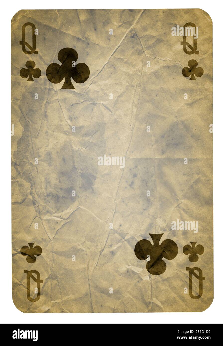 Carte da gioco d'epoca di Clubs Suit, isolate su sfondo bianco - alta qualità. XXL Foto Stock