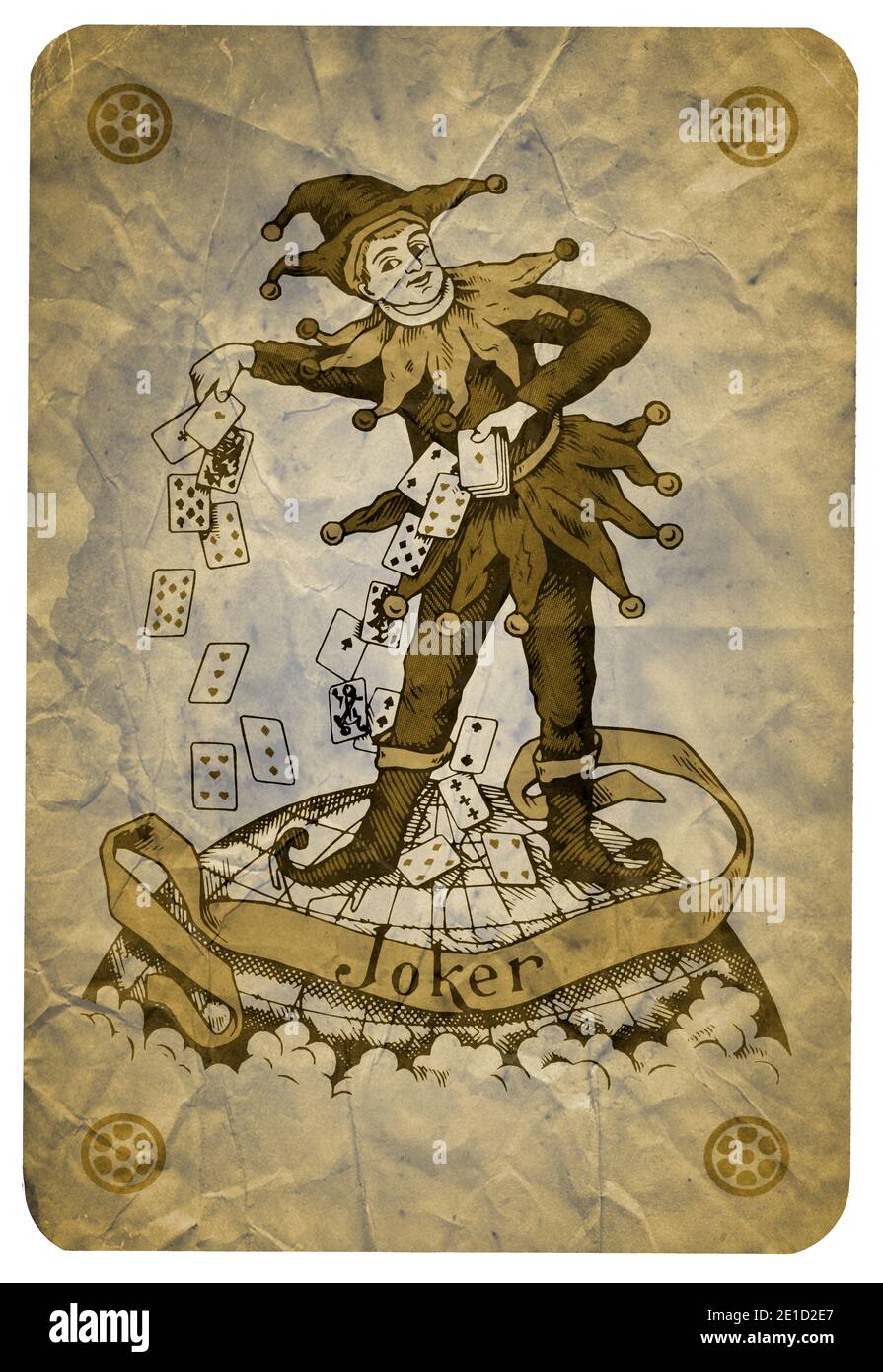 Carte da gioco di Joker Suit isolato su sfondo bianco - alta qualità XXL. Foto Stock