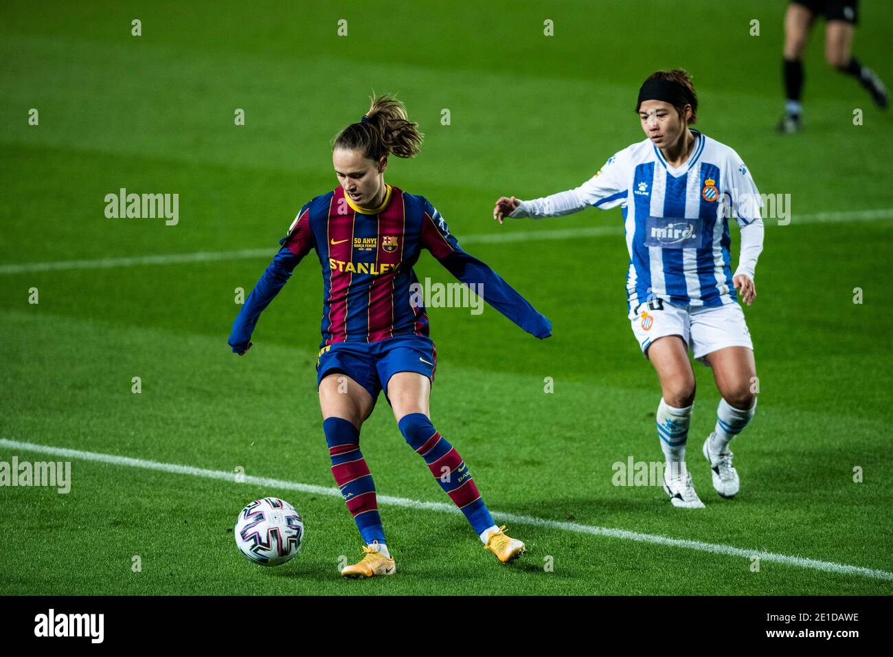 6 gennaio 2021; Camp Nou, Barcellona, Spagna. La Liga Campionato femminile FC Barcellona contro RCD Espanyol; 16 Caroline Graham Hansen durante la Liga Iberdrola match Foto Stock