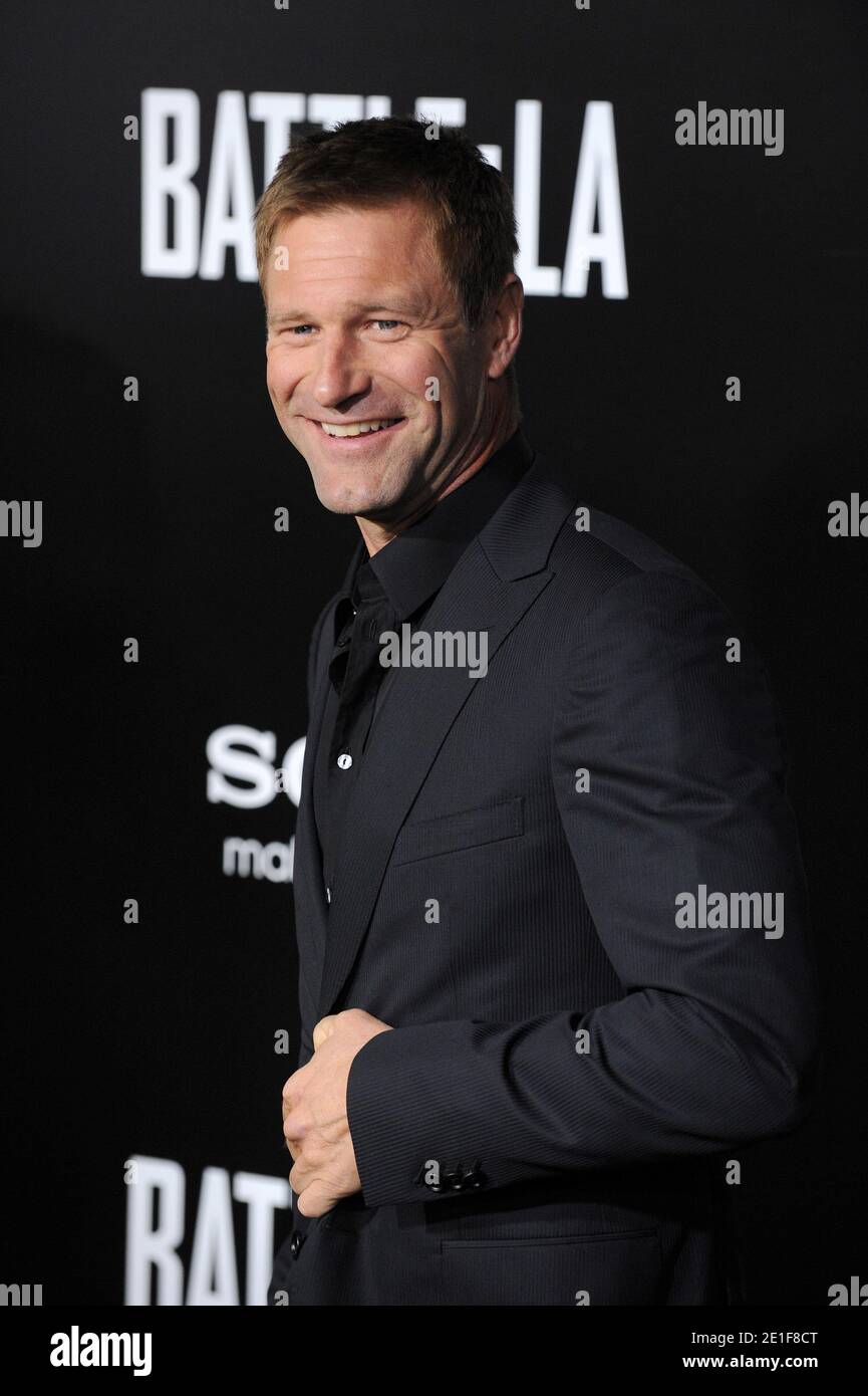 Aaron Eckhart arriva alla prima di 'Battle : Los Angeles' a Los Angeles, California, l'8 marzo 2011. Foto di Lionel Hahn/ABACAPRESS.COM Foto Stock