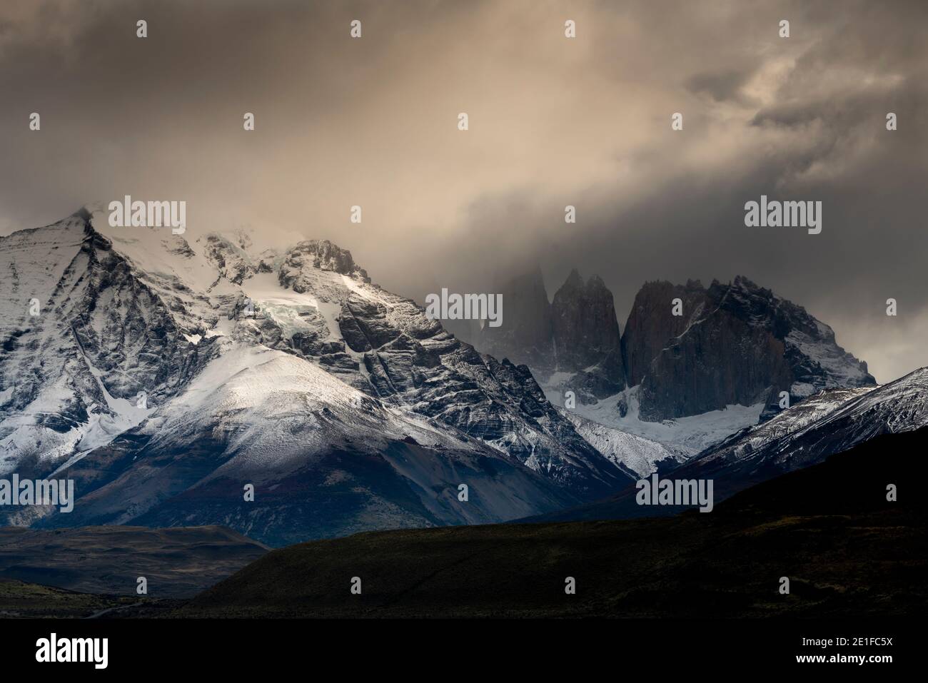 Las Torres, Parco Nazionale Torres del Paine Foto Stock