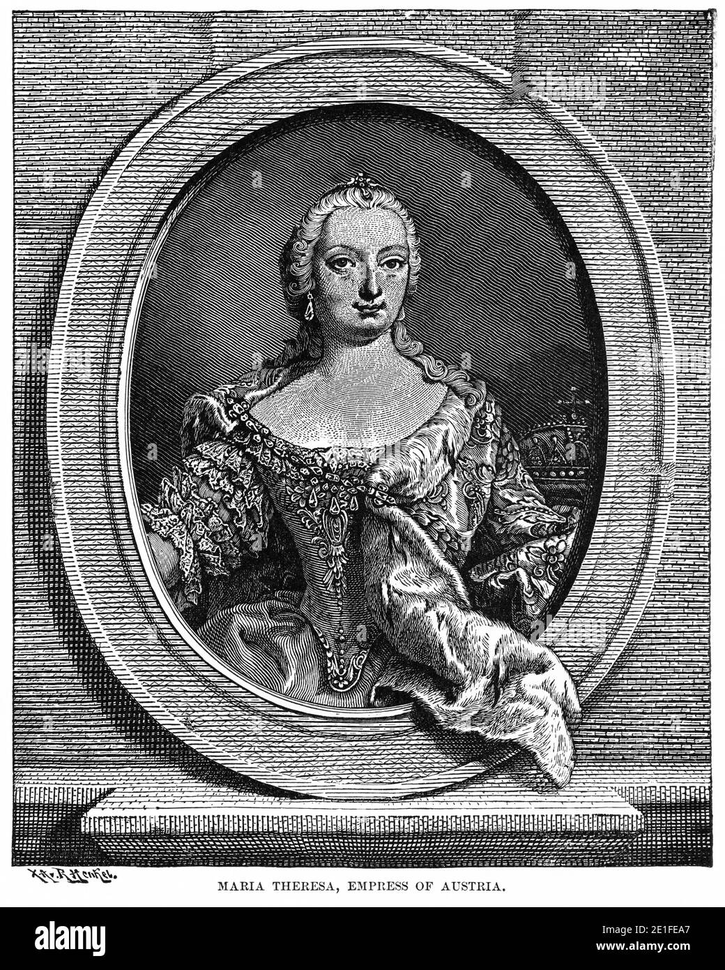 Maria Teresa, imperatrice d'Austria, Illustrazione, Storia del mondo di Ridpath, Volume III, di John Clark Ridpath, LL. D., Merrill & Baker Publishers, New York, 1897 Foto Stock