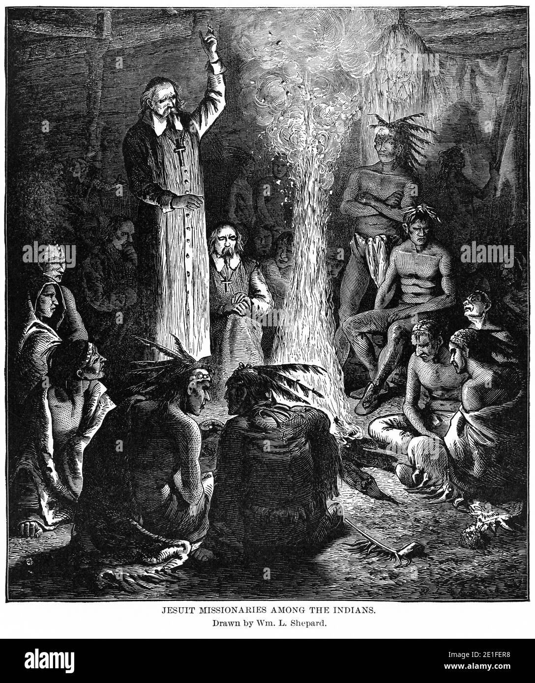 Missionari Gesuiti tra gli Indiani, disegnati da Wm. Shepard, Illustrazione, Storia del mondo di Ridpath, Volume III, di John Clark Ridpath, LL. D., Merrill & Baker Publishers, New York, 1897 Foto Stock Missionari Gesuiti tra gli Indiani, disegnati da Wm. Shepard, Illustrazione, Storia del mondo di Ridpath, Volume III, di John Clark Ridpath, LL. D., Merrill & Baker Publishers, New York, 1897 Foto Stock