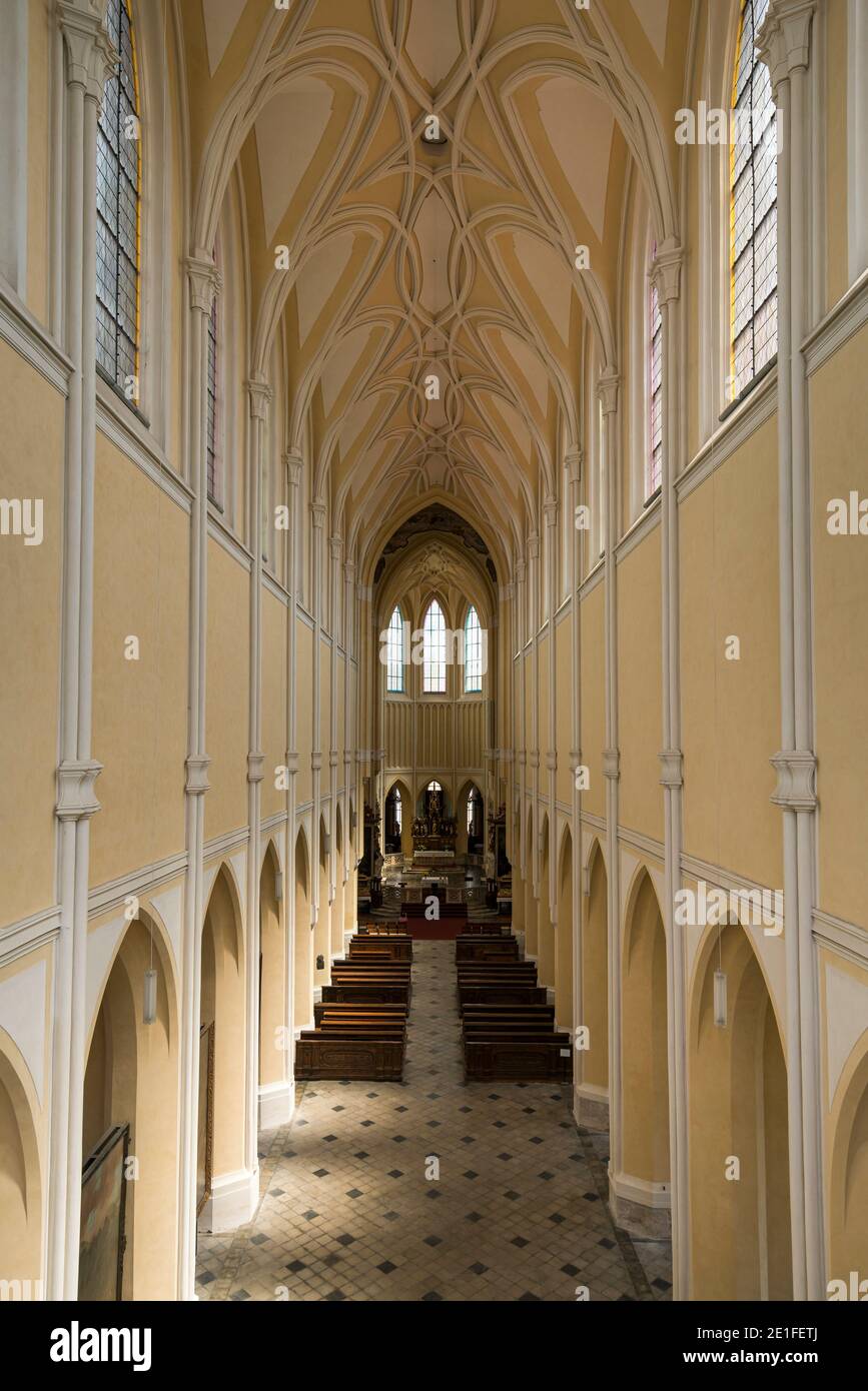 Interno della Chiesa dell'Assunzione di nostra Signora e San Giovanni Battista (AKA Cattedrale di nostra Signora), UNESCO, Kutná Hora, Repubblica Ceca Foto Stock