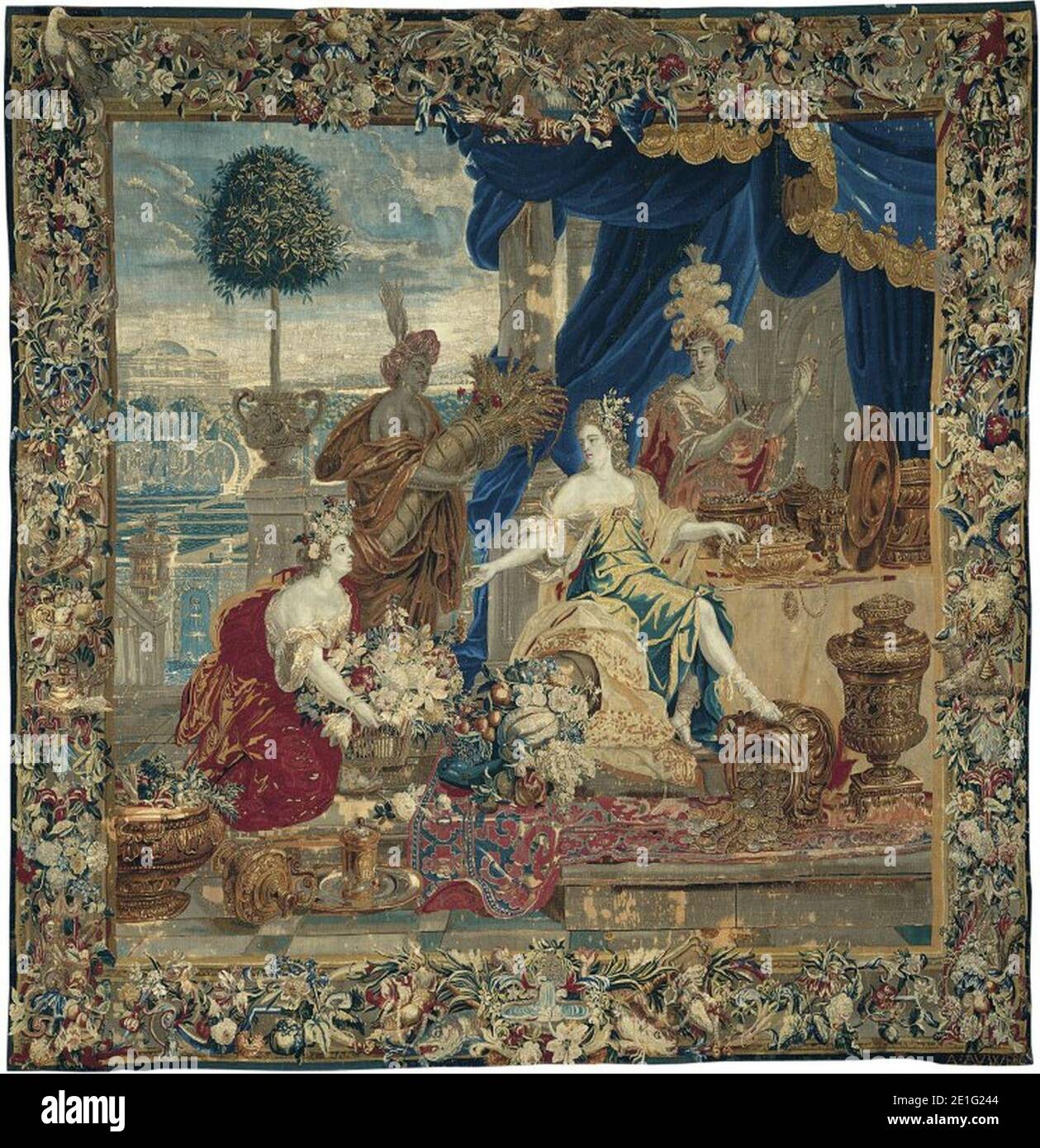 Lodewijk van Schoor e Pieter Spierinckx – Abundantia, dei quattro continenti e relative allegorie. Foto Stock