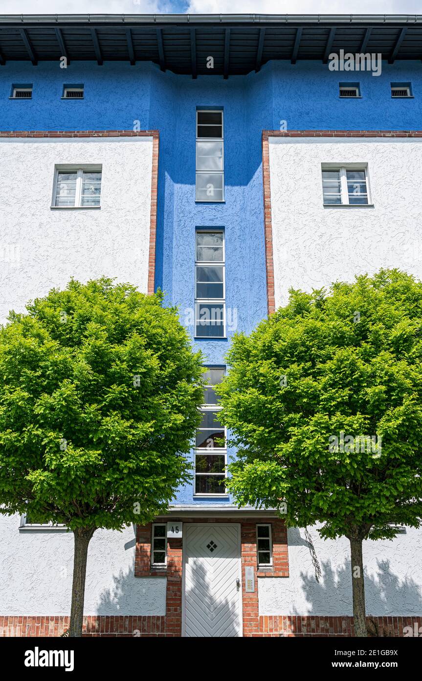 Vista esterna della tenuta Horseshoe, Berlino, Germania. Costruito 1925-1930. Foto Stock