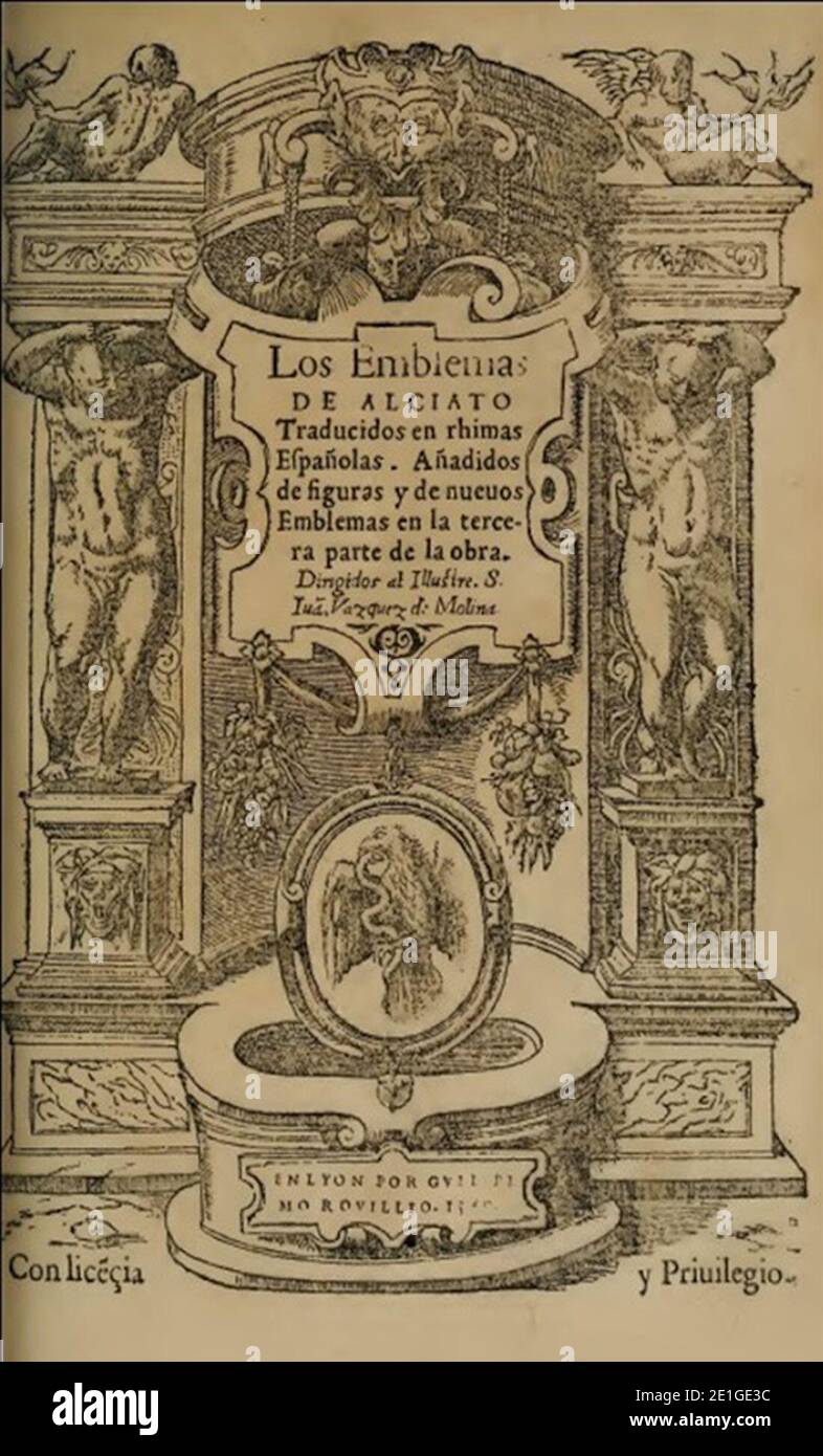 Los emblemas de alciato traducidos en rimas españolas. Foto Stock
