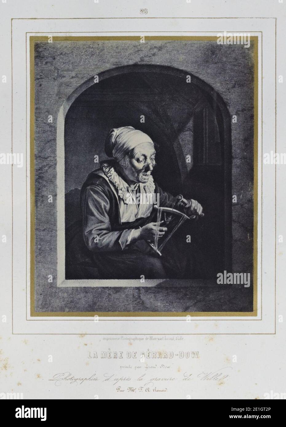 Louis Désiré Blanquart-Evrard, Album fotografico de l'artiste et de l'amateur, planche 28, la Mère de Gérard-Dow. Foto Stock