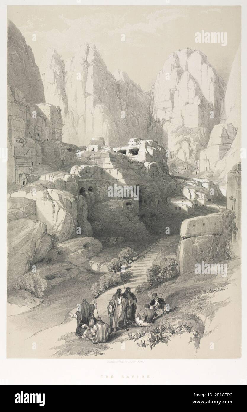 Louis Haghe (British, 1806-1885), F.G. Luna, David Roberts (British, 1796-1864) - Terra Santa, Siria, Idumea, Arabia, Egitto ^ Nubia, Petra Foto Stock