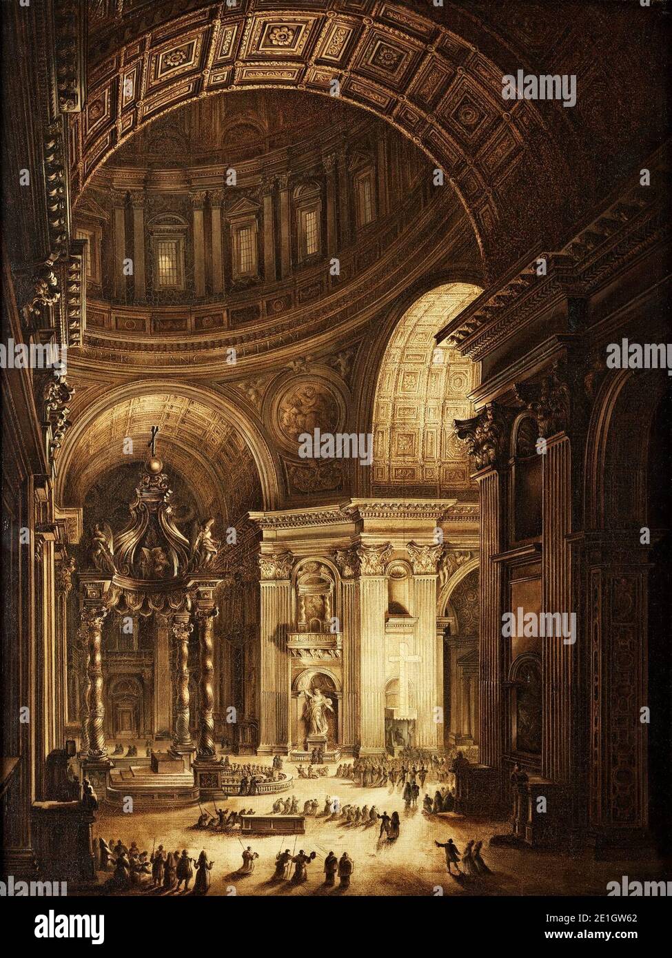 Louis Jean Desprez - illuminazione de la Croix de Saint Pierre à Roma. Foto Stock