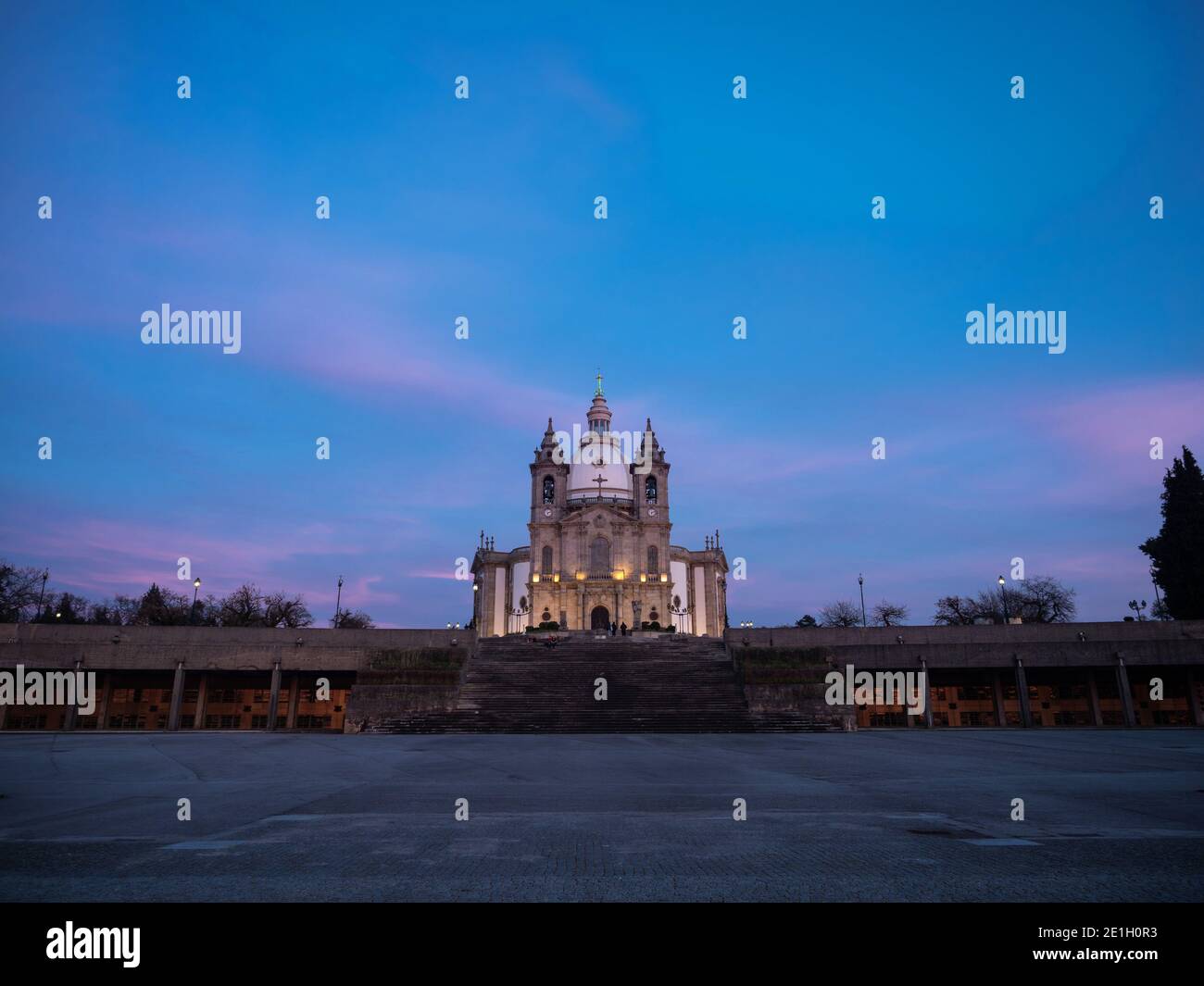 Panorama del Santuario della nostra signora di Sameiro Santuario de Nossa Senhora vergine maria santuario chiesa in Espinho Braga Portogallo Europa Foto Stock