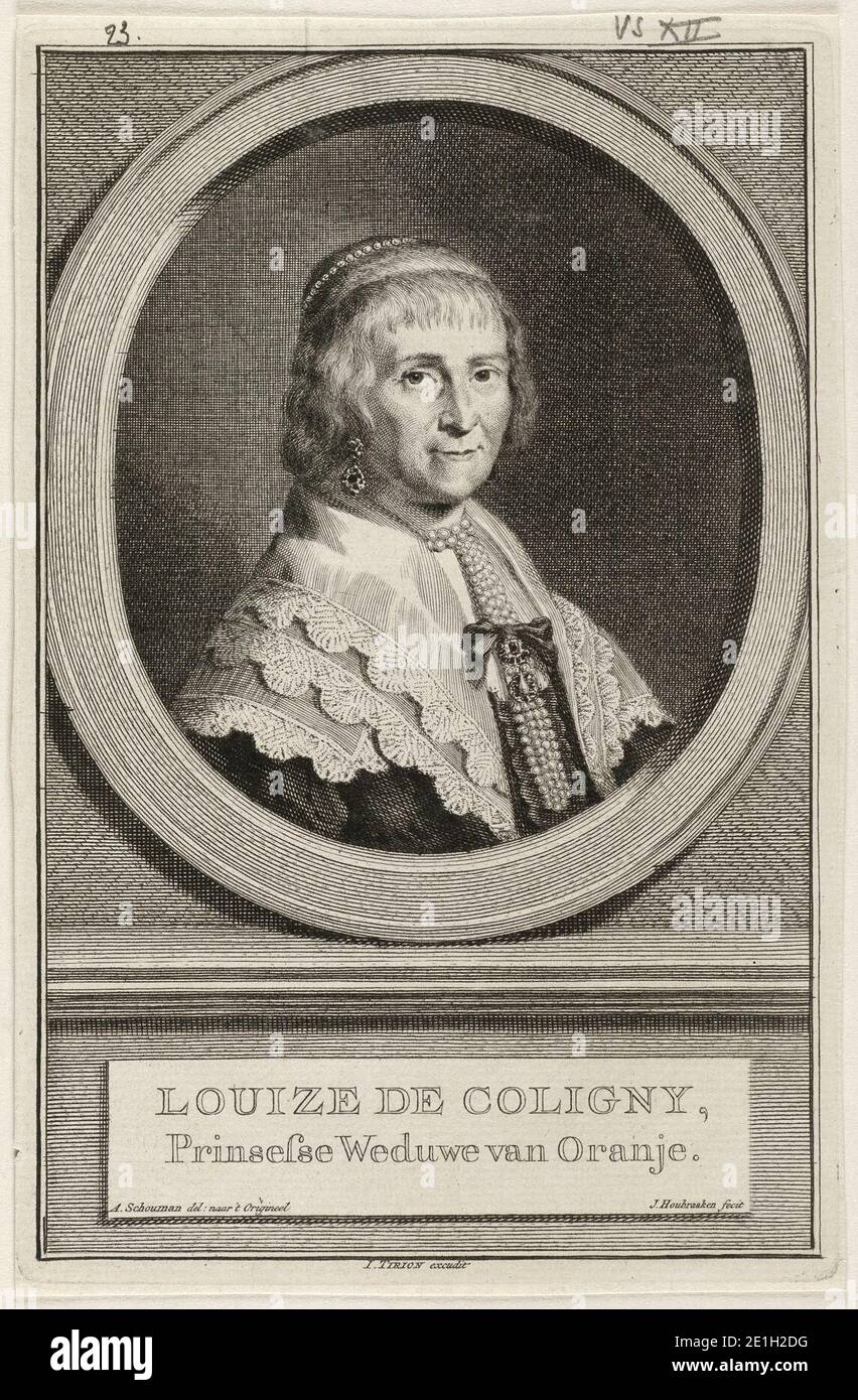 Louize de Coligny portret van Louise de Coligny. Foto Stock