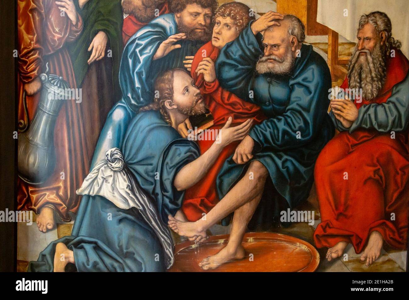 Lucas Cranach der Ältere-Passionszyklus-Fusswaschung-Detail-4799. Foto Stock