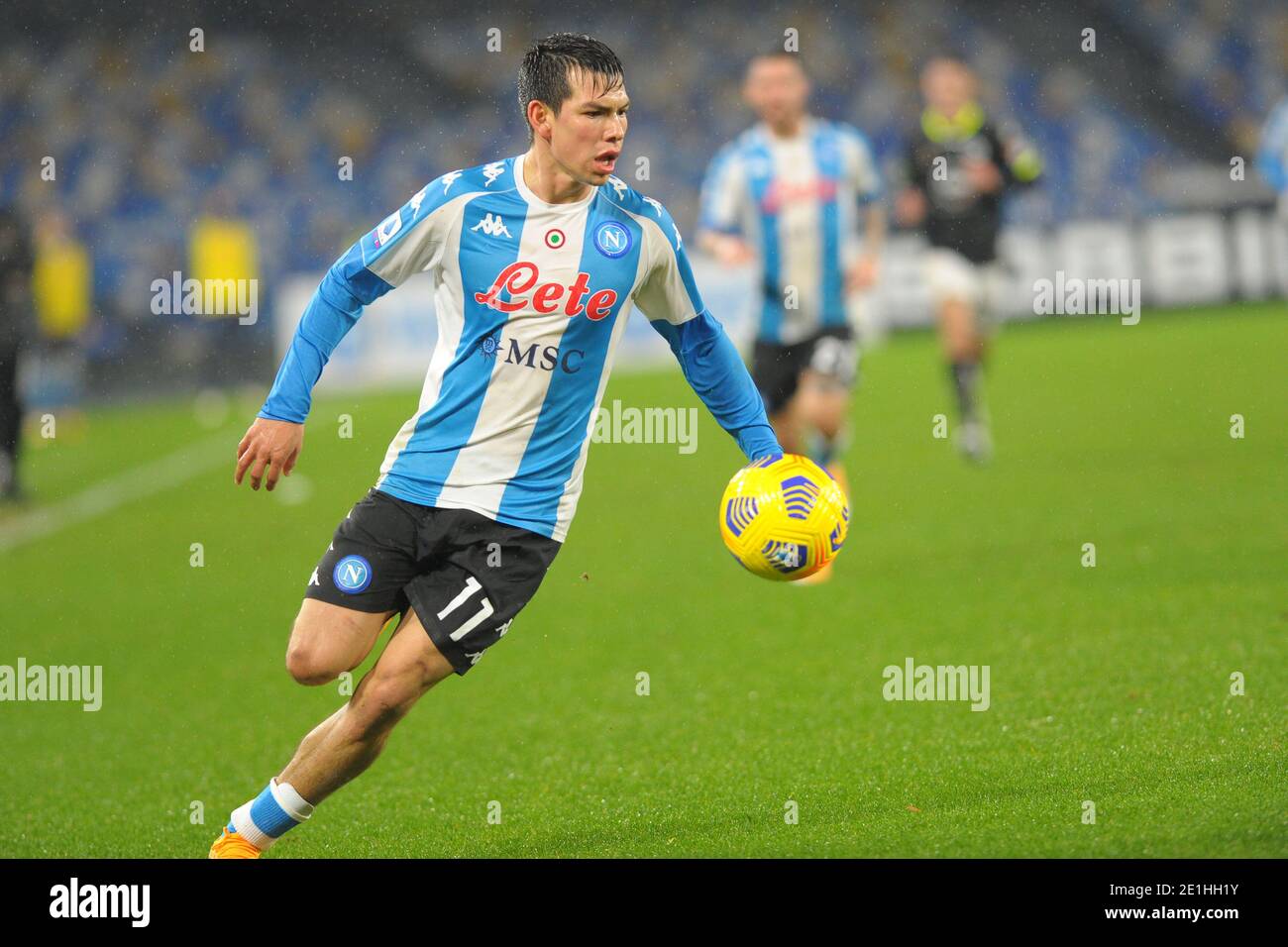 Napoli, Italia. 6 gennaio 2021. Napoli, Italia, Diego Armando Maradona Stadium, 06 gennaio 2021, Hirving Lozano ( Napoli ) durante SSC Napoli vs Spezia Calcio - Calcio italiano Serie A match Credit: Renato Olimpio/LPS/ZUMA Wire/Alamy Live News Foto Stock