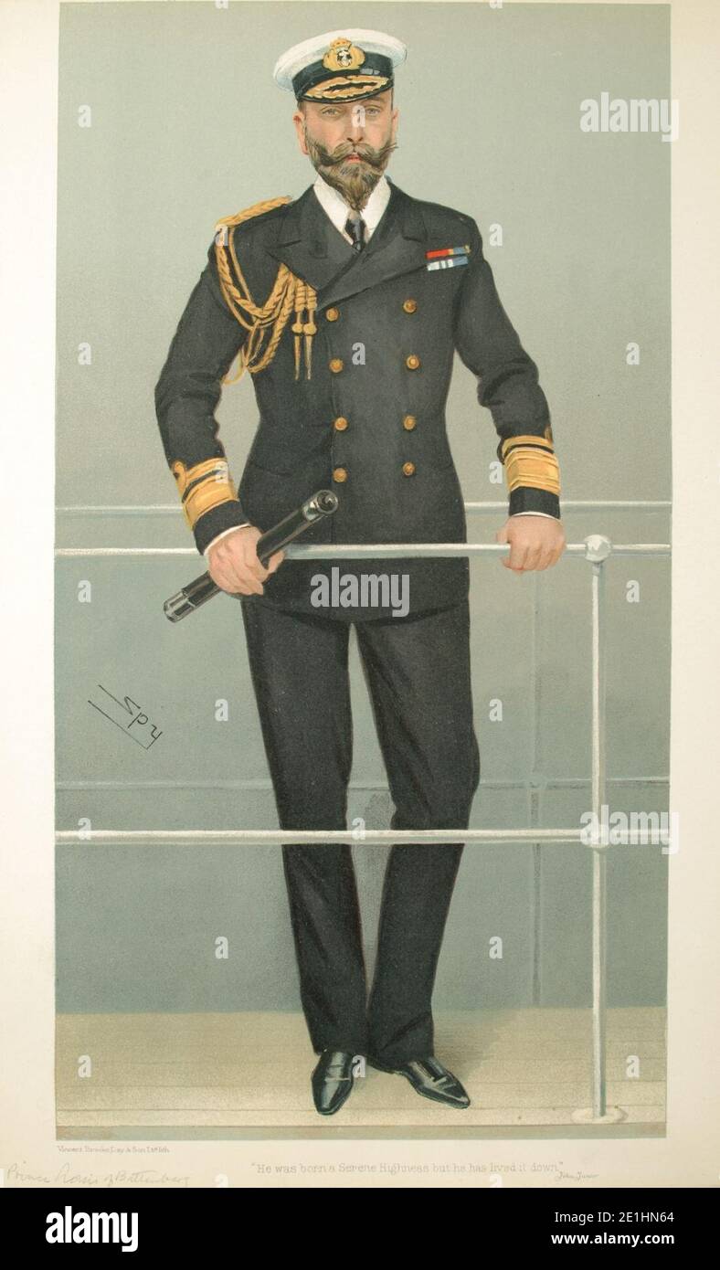 Prince Louis of Battenberg Vanity Fair 16 febbraio 1905. Foto Stock