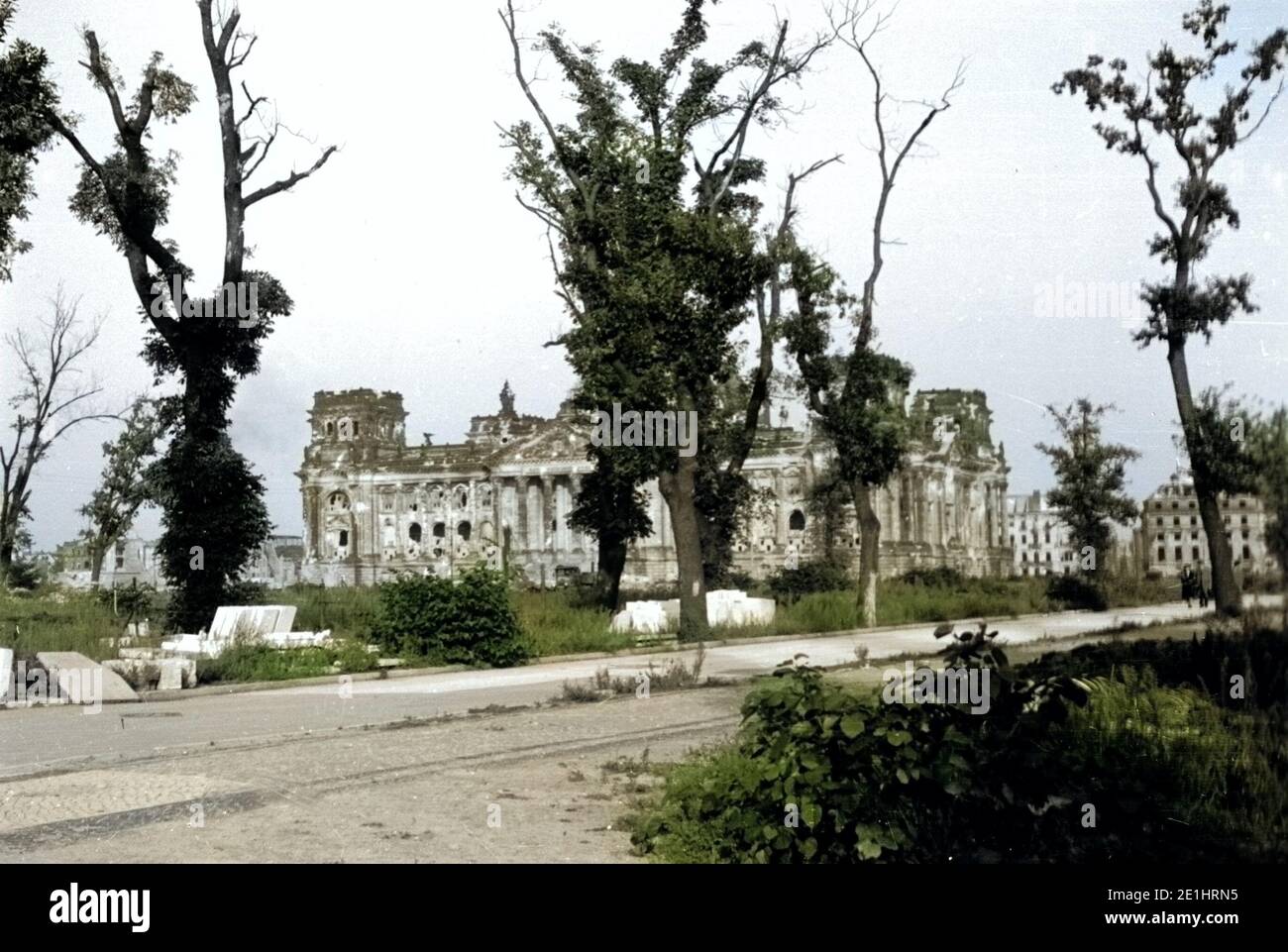 Germania - Il ha bombardato il ' Reichstag' (1871-1945) a Berlino, 05/1946, Ruine des Reichstags ausgebombten a Berlino, I.071-13 Berlino, Reichstag Germania, architettura Foto Stock