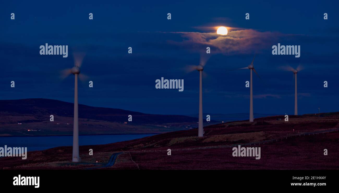 Hammars Hill turbine eoliche, Orkney Isles Foto Stock