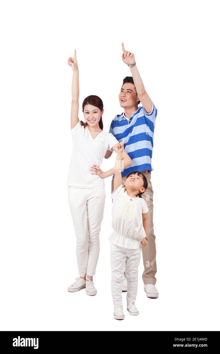 Ritratto di una famiglia felice con un bambino di alta qualità foto Foto Stock