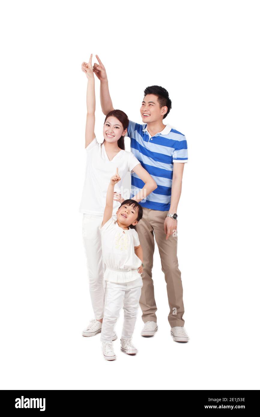 Ritratto di una famiglia felice con un bambino di alta qualità foto Foto Stock