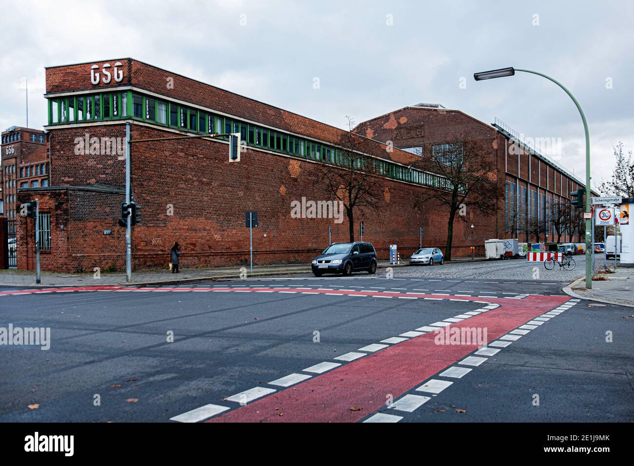 Berlino, Mitte, ex fabbrica AEG-Telefunken, oggi la GSG-HOF Schwedenstraße, offre ora spazi di noleggio per aziende creative e tecnologiche Foto Stock