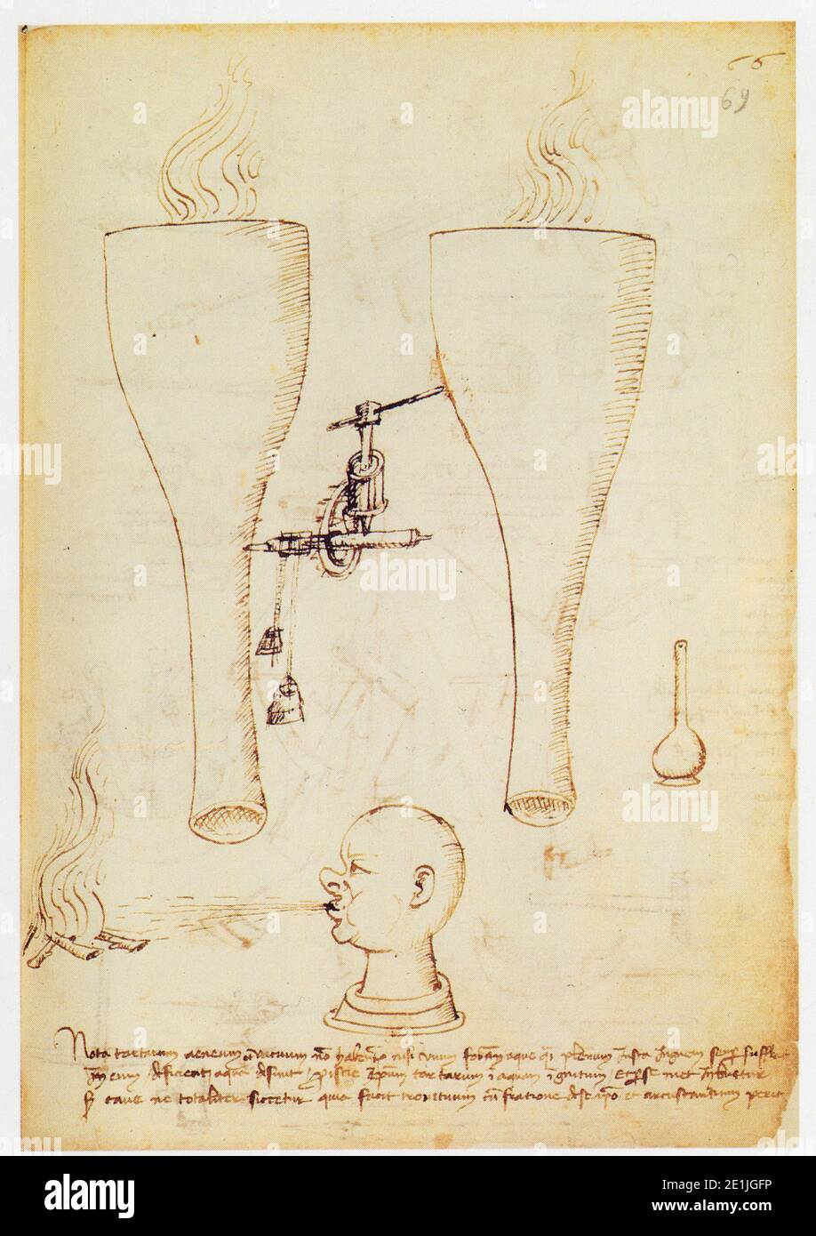 Mariano di Jacopo dit Taccola. 1382-1453. Soufflet à vapeur Foto Stock